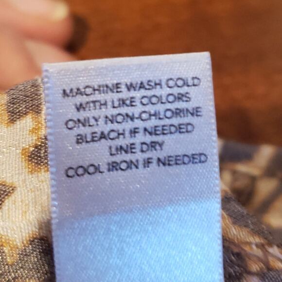 Christopher & Banks baby doll brown leopard print short sleeved top size M - Picture 5 of 6